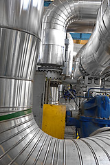 Image showing Industrial pipes in a thermal power plant