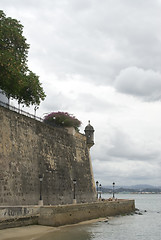 Image showing the wall and sentry post old san juan