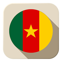 Image showing Cameroon Flag Button Icon Modern