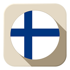 Image showing Finland Flag Button Icon Modern