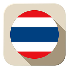 Image showing Thailand Flag Button Icon Modern