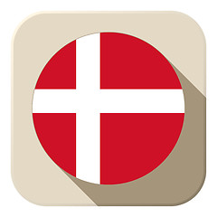 Image showing Denmark Flag Button Icon Modern