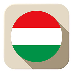 Image showing Hungary Flag Button Icon Modern