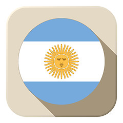 Image showing Argentina Flag Button Icon Modern