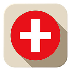 Image showing Switzerland Flag Button Icon Modern