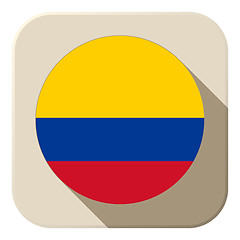 Image showing Colombia Flag Button Icon Modern