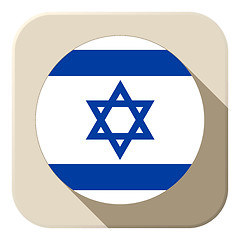 Image showing Israel Flag Button Icon Modern