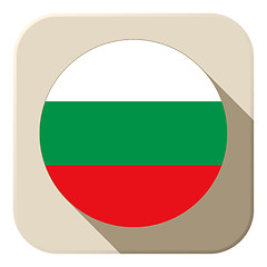 Image showing Bulgaria Flag Button Icon Modern