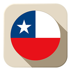 Image showing Chile Flag Button Icon Modern