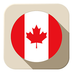 Image showing Canada Flag Button Icon Modern