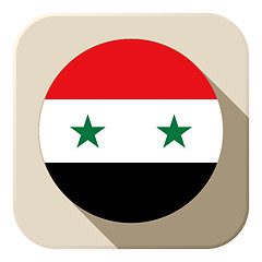 Image showing Syria Flag Button Icon Modern