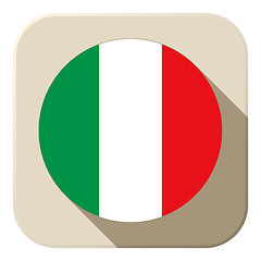 Image showing Italy Flag Button Icon Modern