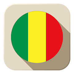 Image showing Mali Flag Button Icon Modern