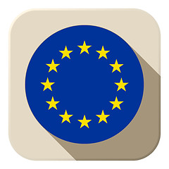 Image showing Europe Flag Button Icon Modern