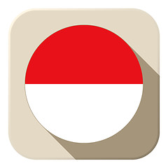 Image showing Monaco Flag Button Icon Modern