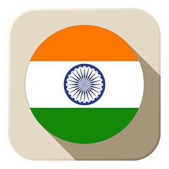 Image showing India Flag Button Icon Modern