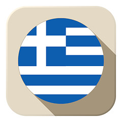 Image showing Greece Flag Button Icon Modern