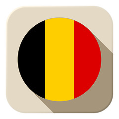 Image showing Belgium Flag Button Icon Modern