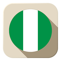 Image showing Nigeria Flag Button Icon Modern