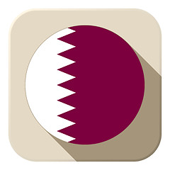 Image showing Qatar Flag Button Icon Modern