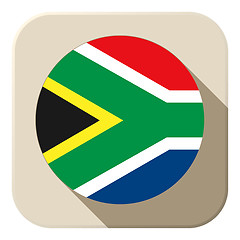 Image showing South Africa Flag Button Icon Modern