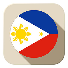 Image showing Philippines Flag Button Icon Modern