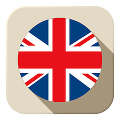 Image showing UK Flag Button Icon Modern