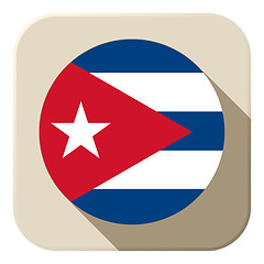 Image showing Cuba Flag Button Icon Modern
