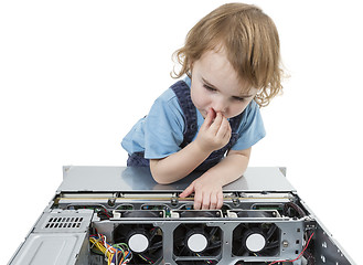 Image showing child with network computer