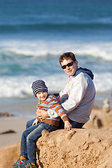 Image showing family at the beach