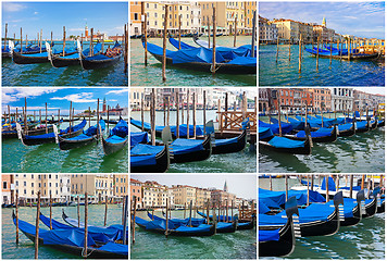 Image showing Gondolas in Venice