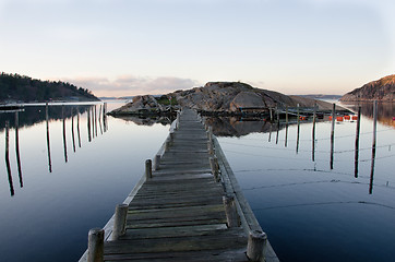 Image showing Fate harbor at sunset