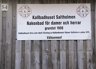 Image showing  Kallbadhuset plate