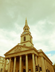 Image showing Retro looking St Martin church, London