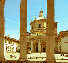 Image showing Retro looking San Lorenzo church, Milan