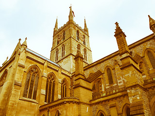 Image showing Retro looking Southwark Cathedral, London