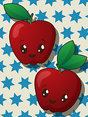 Image showing Kawaii apple icons