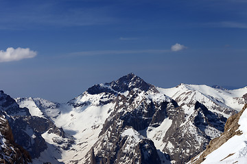 Image showing Mountain peak with snow