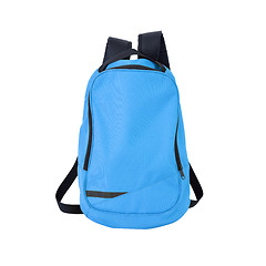Image showing Blue backpack isolated with path