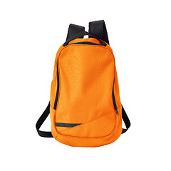 Image showing Orange backpack isolated with path