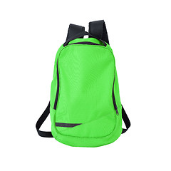 Image showing Green backpack isolated with path