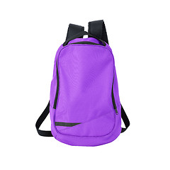 Image showing Purple backpack isolated with path