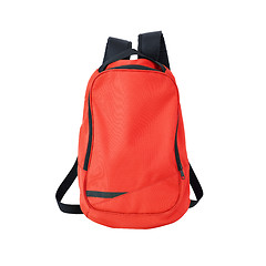 Image showing Red backpack isolated with path