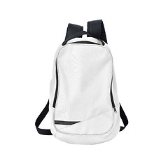 Image showing White backpack isolated with path