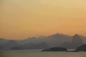 Image showing Sugar loaf and Corcovado on the sunset