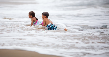 Image showing Fun in the waves