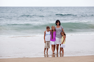 Image showing Family on the beach