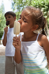 Image showing Enjoying ice-cream