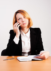 Image showing beautiful business woman calling