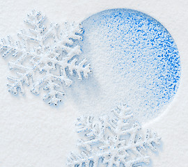 Image showing Snowflake on the snow.